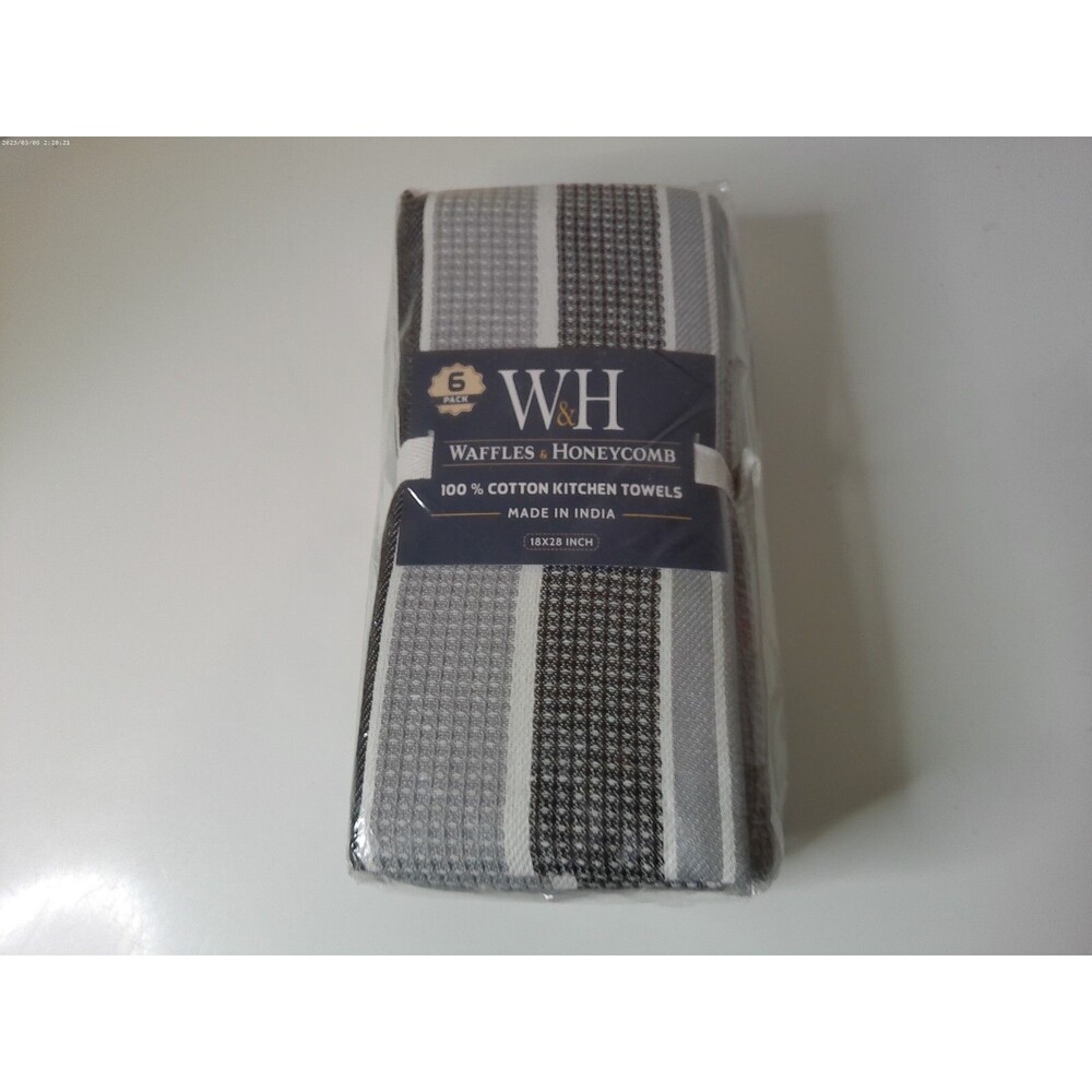 6 Pack Waffles And Honeycomb 18X28 Inch Towels